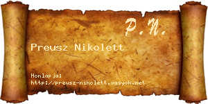 Preusz Nikolett névjegykártya